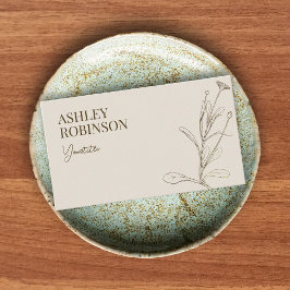 Tarjeta De Visita Elegant boho botanical pastel earthy QR code