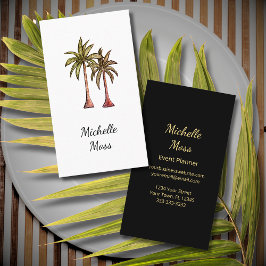 Tarjeta De Visita Elegant Botanical Boho Tropical Palm Trees