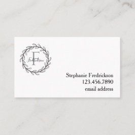 Tarjeta De Visita Elegant Botanical Wreath – Personalized