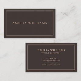 Tarjeta De Visita Elegant Brown Minimalist Professional