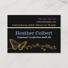 Tarjeta De Visita Elegant Butterfly Caregiver Trusting Professional 