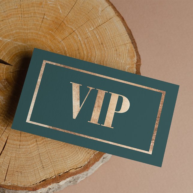 Tarjeta De Visita Elegant cadet green rose gold VIP card club member (Elegant cadet green rose gold VIP card club member)