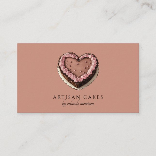Tarjeta De Visita Elegant Cake Bakery Brown (Anverso)
