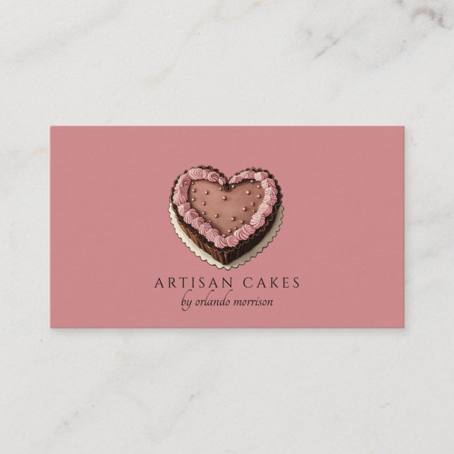 Tarjeta De Visita Elegant Cake Bakery Dusty Blush Pink (Anverso)