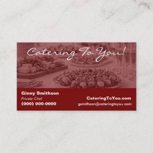 Tarjeta De Visita Elegant Catering Servicio de Comida y Chef Priva