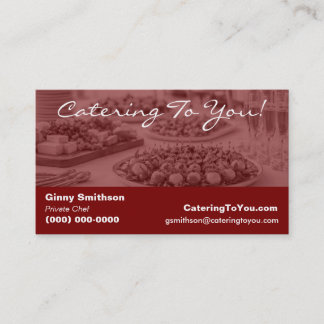 Tarjeta De Visita Elegant Catering | Servicio de Comida y Chef Priva