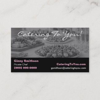 Tarjeta De Visita Elegant Catering | Servicio de Comida y Chef Priva