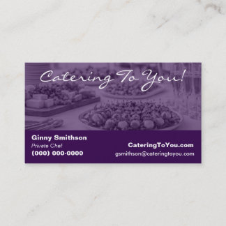 Tarjeta De Visita Elegant Catering | Servicio de Comida y Chef Priva
