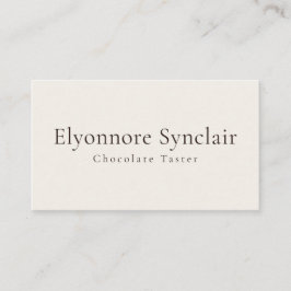 Tarjeta De Visita Elegant Chocolate Tasting Minimal