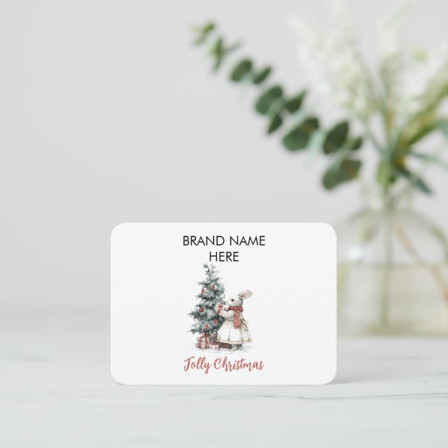 Tarjeta De Visita Elegant Christmas Business Card | Your Brand Name (Anverso de pie)