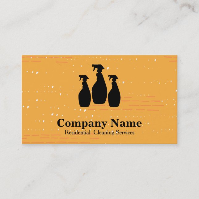 Tarjeta De Visita Elegant Cleaning Service Glitter Bokeh Business Ca (Anverso)