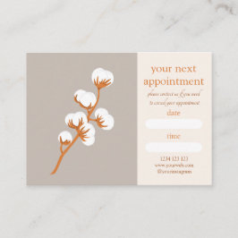 Tarjeta De Visita Elegant Cotton Branch Appointment Card