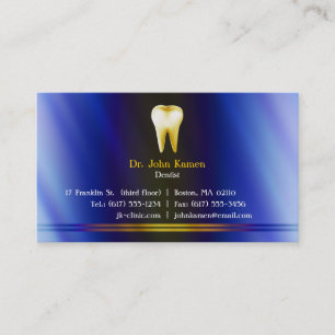 Tarjeta De Visita Elegant Dental Blue Gold