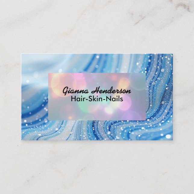 Tarjeta De Visita Elegant Design And Blue Waves (Anverso)