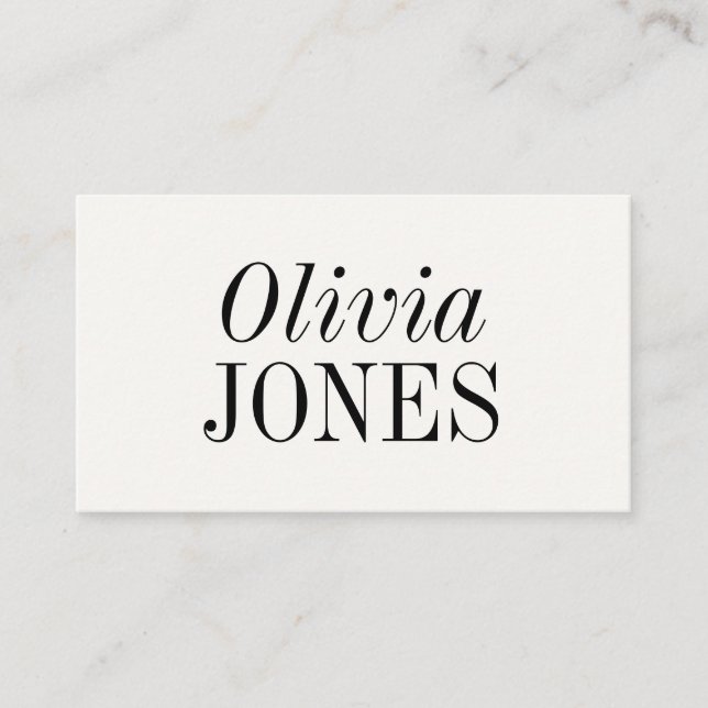 Tarjeta De Visita Elegant Editorial Minimalist White QR Code (Anverso)
