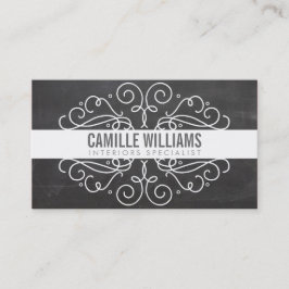Tarjeta De Visita ELEGANT elegante swift art nouveau chalkboard gris