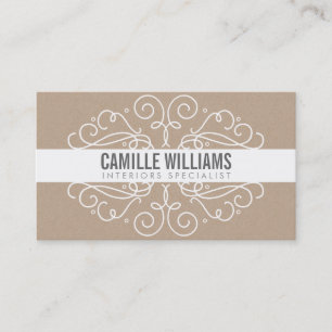 Tarjeta De Visita ELEGANT elegante swift art nouveau Eco Kraft White