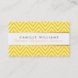 Tarjeta De Visita ELEGANT elegante tira de oro chevron amarillo bril