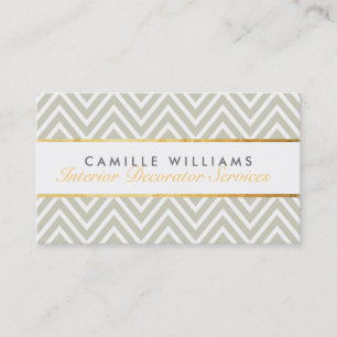 Tarjeta De Visita ELEGANT elegante tira de oro chevron patrón