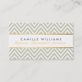 Tarjeta De Visita ELEGANT elegante tira de oro chevron patrón