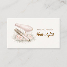 Tarjeta De Visita Elegant Floral Hair Stylist
