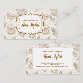 Tarjeta De Visita Elegant Floral Hair Stylist