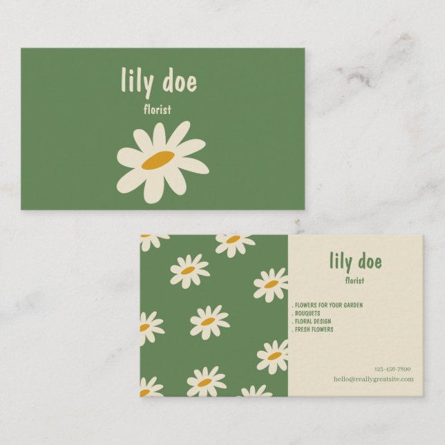 Tarjeta De Visita Elegant Floral Seller Business Card (Anverso / Reverso)
