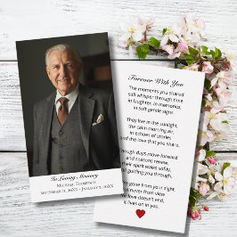 Tarjeta De Visita Elegant Funeral Photo Sympathy Memorial Prayer