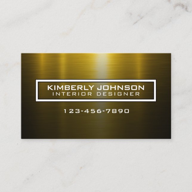 Tarjeta De Visita Elegant Gold and Black Business Card Design (Anverso)