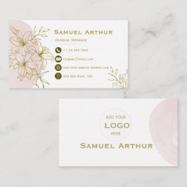 Tarjeta De Visita Elegant Gold Floral Lily - Business Card