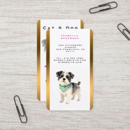 Tarjeta De Visita Elegant Gold Grooming Dog Personalized Collection