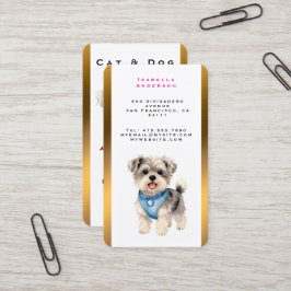 Tarjeta De Visita Elegant Gold Grooming Pet Personalized Collection
