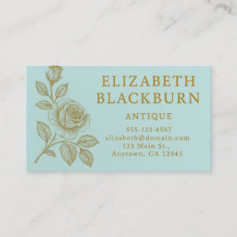 Tarjeta De Visita Elegant Gold Rose Vintage Business Card