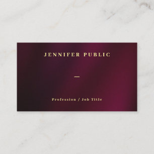 Tarjeta De Visita Elegant Gold Text Profesional Luxe Premium Thick