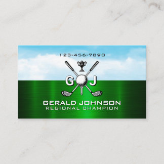 Tarjeta De Visita Elegant Golf Monogram Design