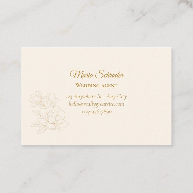 Tarjeta De Visita Elegant grün & gold (Reverso)