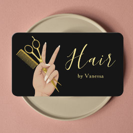 Tarjeta De Visita Elegant Hairstylist Hairdresser Luxury Hair Salon
