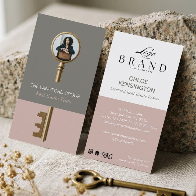 Tarjeta De Visita Elegant Home Real Estate Key Professional Photo (Elegant Home Real Estate Key Professional Photo Business Card)