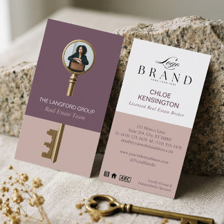 Tarjeta De Visita Elegant Home Real Estate Key Professional Photo