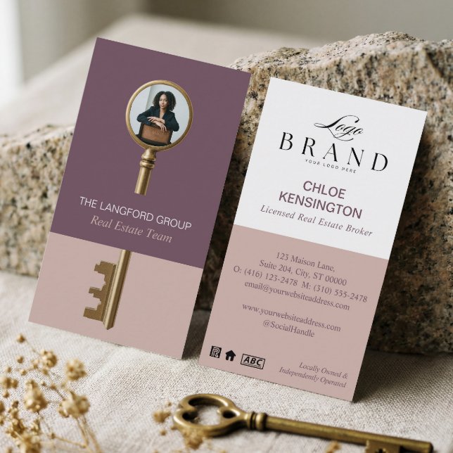 Tarjeta De Visita Elegant Home Real Estate Key Professional Photo (Subido por el creador)