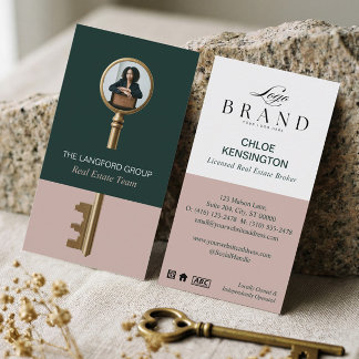 Tarjeta De Visita Elegant Home Real Estate Key Professional Photo