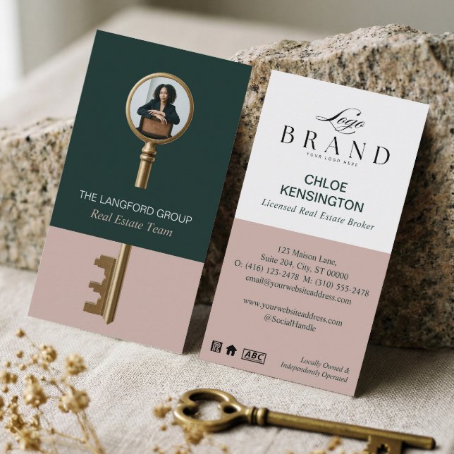 Tarjeta De Visita Elegant Home Real Estate Key Professional Photo (Elegant Home Real Estate Key Professional Photo Business Card)