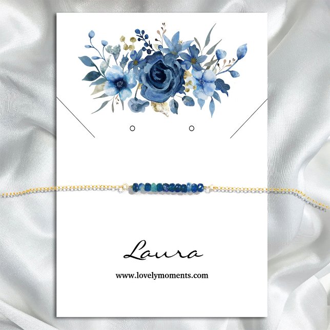 Tarjeta De Visita Elegant Ice Blue Winter Floral Stud Earring (Elegant Ice Blue Winter Floral Stud Earring Card #navyblue #weddingfavor #zazzlemade #winterfloral)