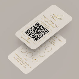 Tarjeta De Visita Elegant Lash Extensions Loyalty Rewards Sand 9