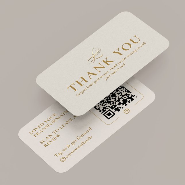 Tarjeta De Visita Elegant Lash Studio Artist Review Thank You Card (Elegant Lash Studio Artist Review Thank You Card
)