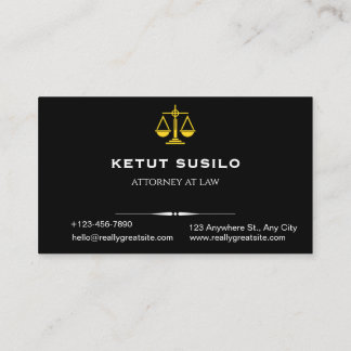 Tarjeta De Visita Elegant Lawyer Business Card | Attorney & Legal