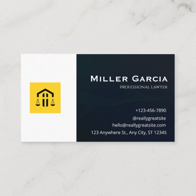 Tarjeta De Visita Elegant Lawyer Business Card | Attorney & Legal  (Reverso)