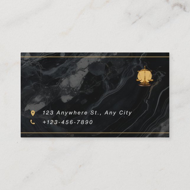 Tarjeta De Visita Elegant Legal Counsel Business Card (Reverso)