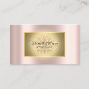 Tarjeta De Visita Elegant Lotus Profesional,Marco Dorado,Rosa Dorado