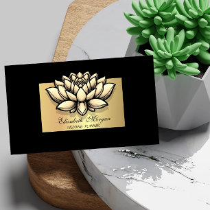 Tarjeta De Visita Elegant Lotus Professional,Marco de Falso Oro Negr